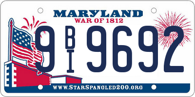 MD license plate 9BI9692