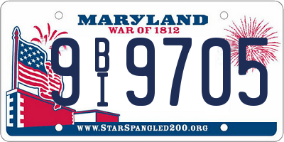 MD license plate 9BI9705