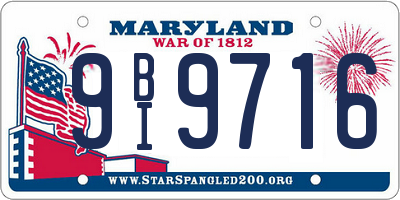 MD license plate 9BI9716