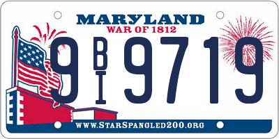 MD license plate 9BI9719