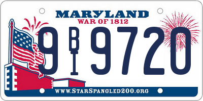 MD license plate 9BI9720