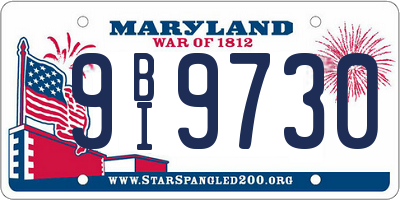 MD license plate 9BI9730