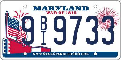 MD license plate 9BI9733