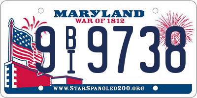 MD license plate 9BI9738