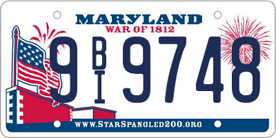 MD license plate 9BI9748