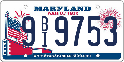 MD license plate 9BI9753