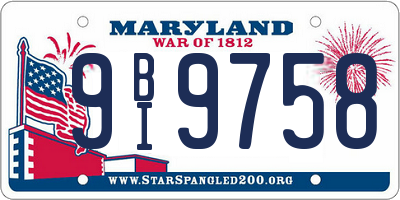 MD license plate 9BI9758