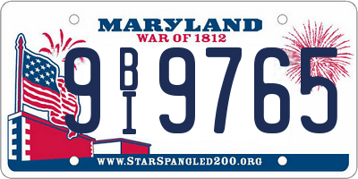 MD license plate 9BI9765