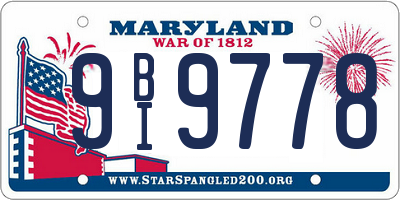 MD license plate 9BI9778