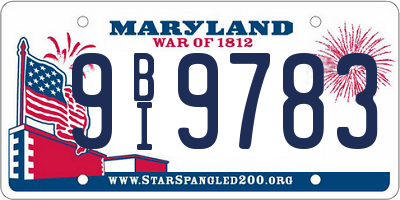 MD license plate 9BI9783
