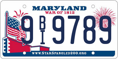 MD license plate 9BI9789