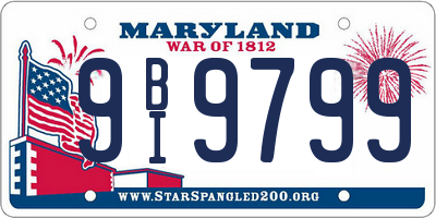 MD license plate 9BI9799