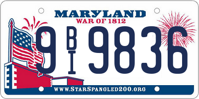 MD license plate 9BI9836