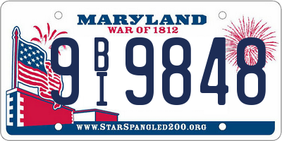 MD license plate 9BI9848