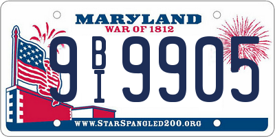MD license plate 9BI9905