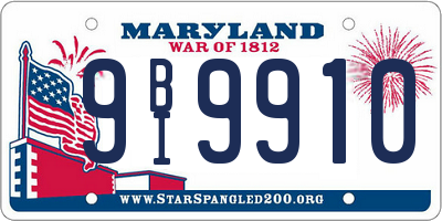 MD license plate 9BI9910