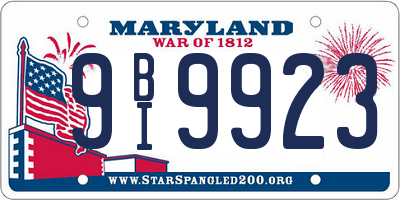 MD license plate 9BI9923