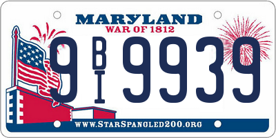 MD license plate 9BI9939