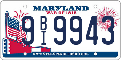 MD license plate 9BI9943