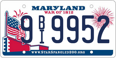 MD license plate 9BI9952