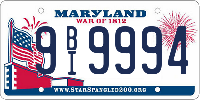 MD license plate 9BI9994