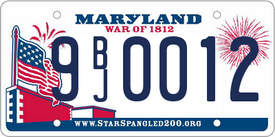 MD license plate 9BJ0012