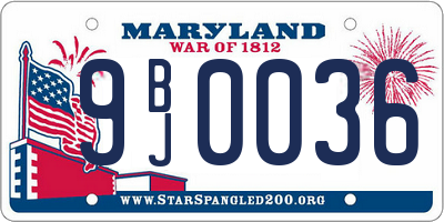 MD license plate 9BJ0036