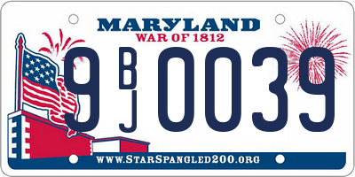 MD license plate 9BJ0039