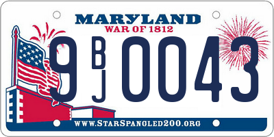MD license plate 9BJ0043