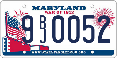 MD license plate 9BJ0052