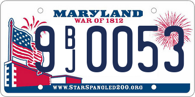 MD license plate 9BJ0053