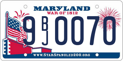 MD license plate 9BJ0070