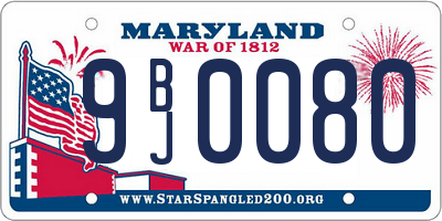 MD license plate 9BJ0080