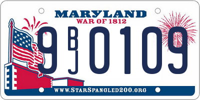 MD license plate 9BJ0109