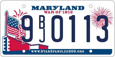 MD license plate 9BJ0113