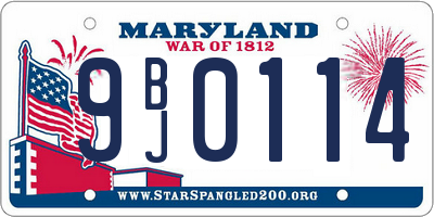 MD license plate 9BJ0114
