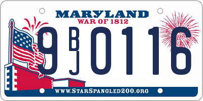 MD license plate 9BJ0116