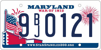 MD license plate 9BJ0121