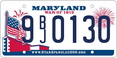 MD license plate 9BJ0130