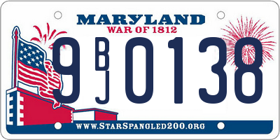 MD license plate 9BJ0138