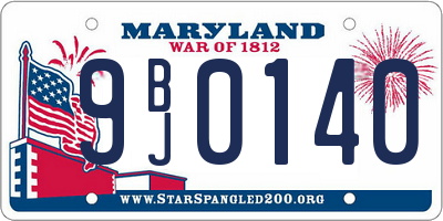 MD license plate 9BJ0140