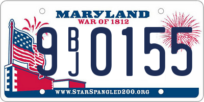 MD license plate 9BJ0155
