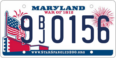 MD license plate 9BJ0156