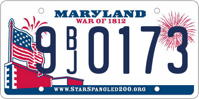 MD license plate 9BJ0173