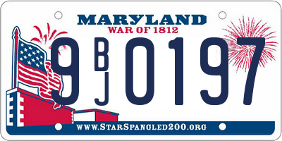 MD license plate 9BJ0197