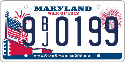 MD license plate 9BJ0199
