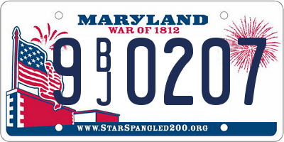 MD license plate 9BJ0207