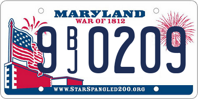 MD license plate 9BJ0209