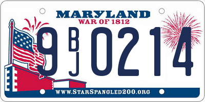 MD license plate 9BJ0214