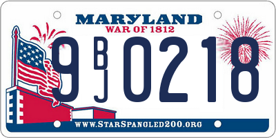 MD license plate 9BJ0218